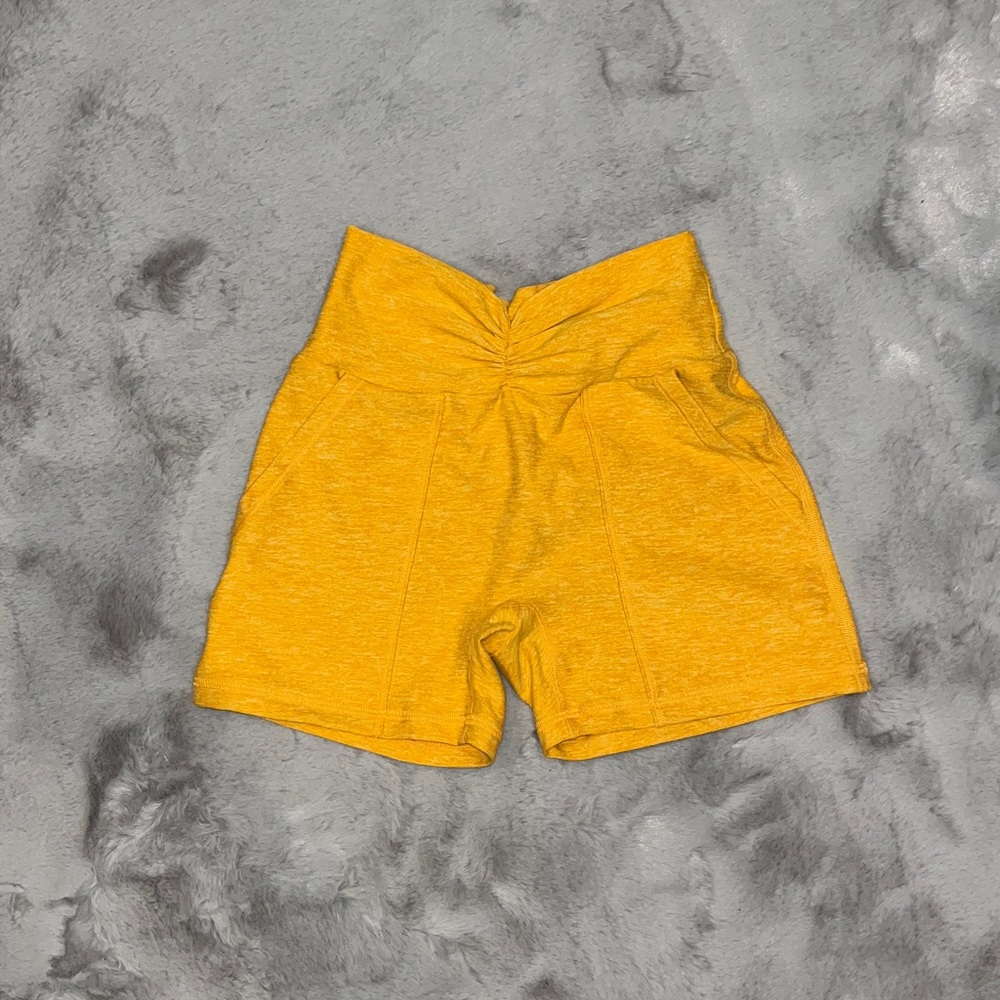 Yellow Women's High-Waisted Shorts